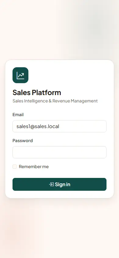 Sign-in screen on a phone